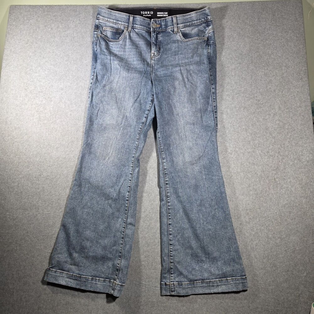 Torrid Bombshell Flare Premium Stretch Jeans Womens Plus 18R High Rise Blue